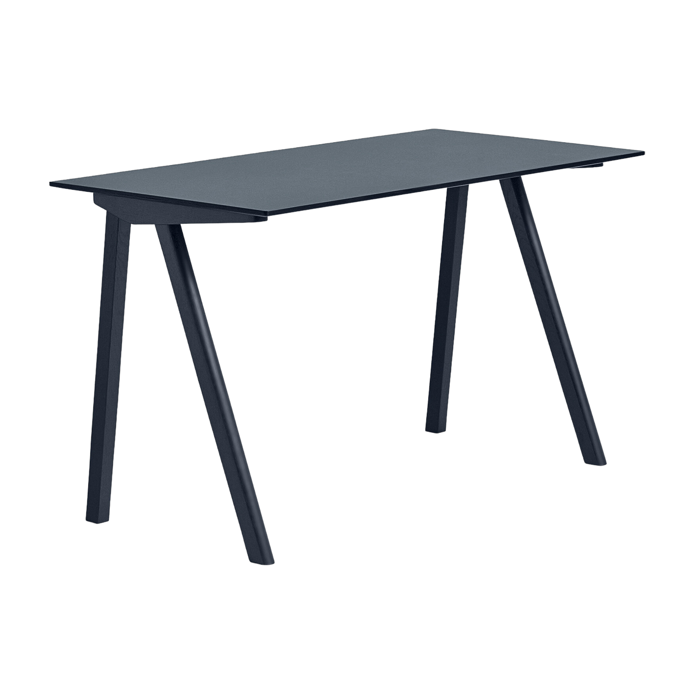 Bureau aus dunkelblau lackiertem Eichenholz und rauchblauem Linoleum 130x65x74cm CPH 90 2. 0 - -. Hay