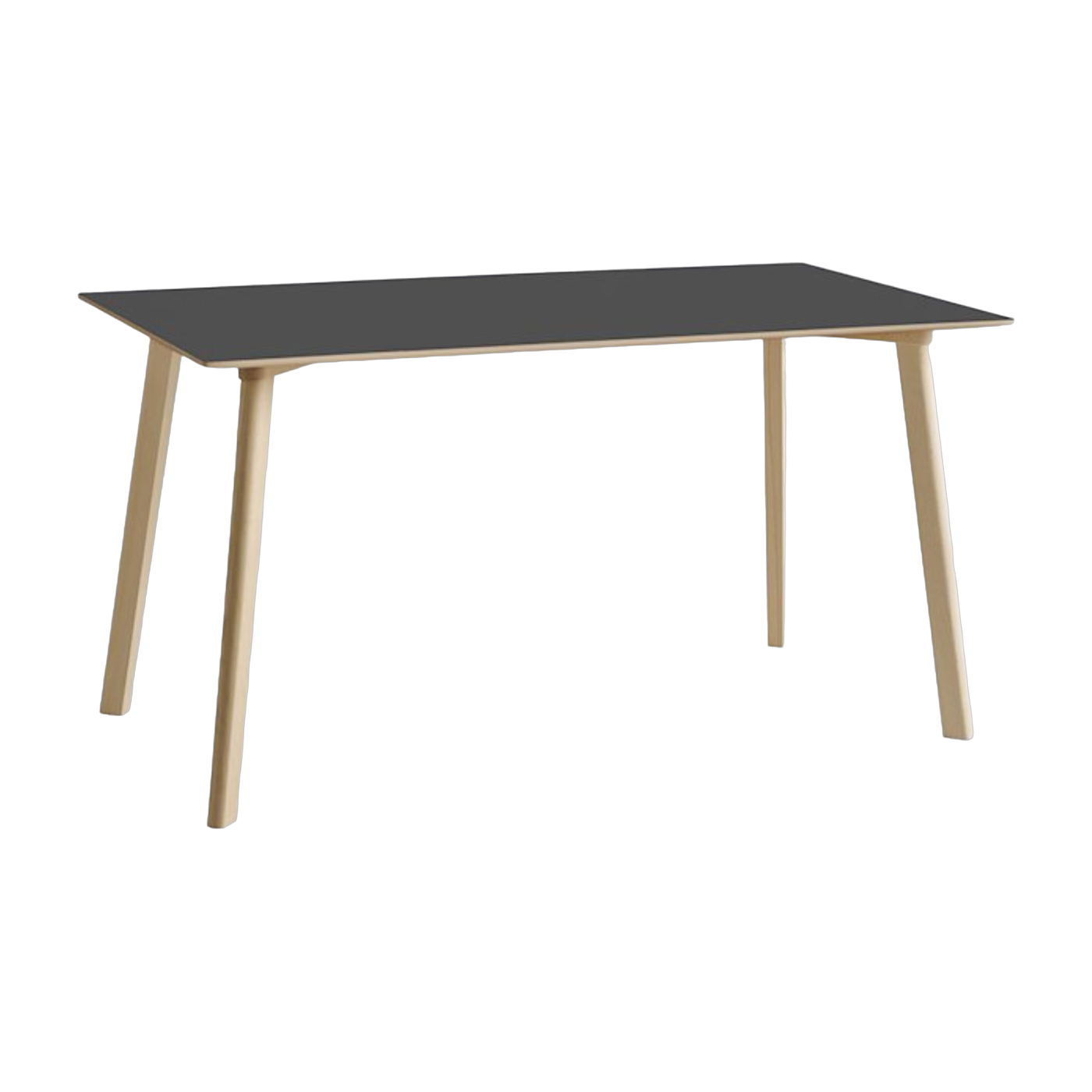 Rechteckiger Tisch aus steingrauem Schichtholz und Buche 140x75x73cm CPH deux 210 2. 0 -. Hay