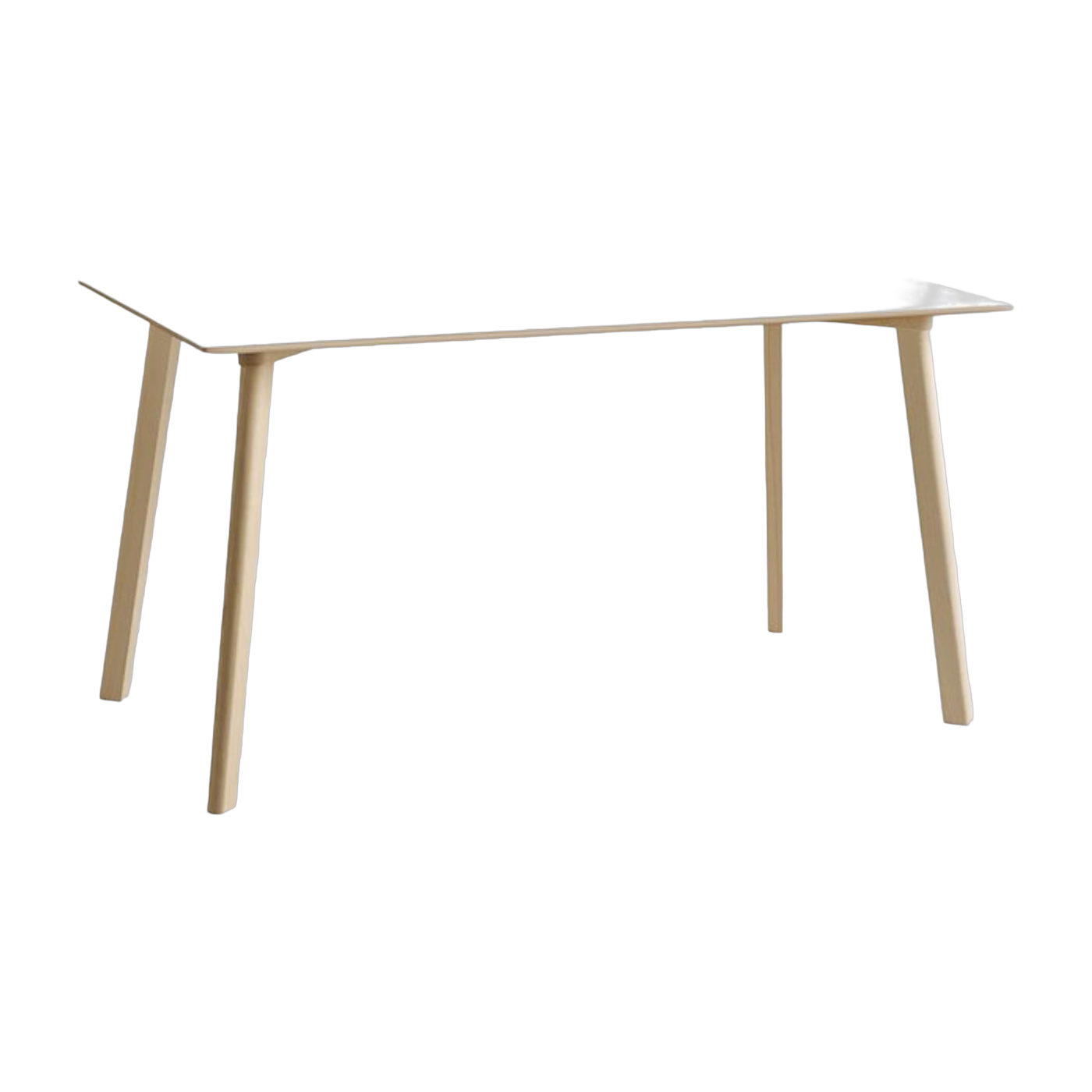 Rechteckiger Tisch aus perlweißem Schichtholz und Buche 140x75x73cm CPH deux 210 2. 0 -. Hay
