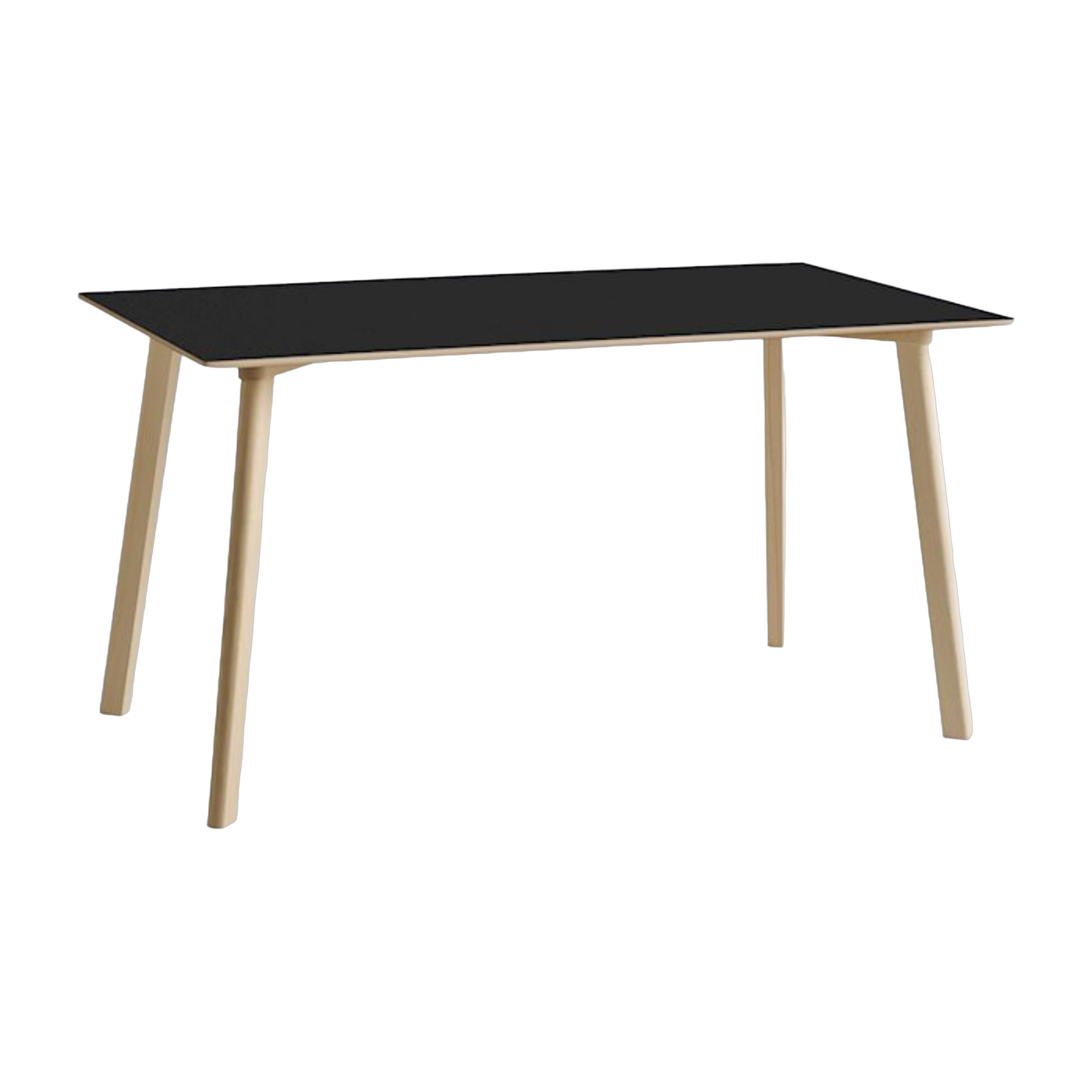 Rechteckiger Tisch aus tintenschwarzem Schichtholz und natürlicher Buche 140x75x73cm CPH zwei 210 2. 0 - - Hay