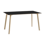Rectangular table in ink-black laminate and natural beech 140x75x73cm CPH two 210 2. 0 - Hay