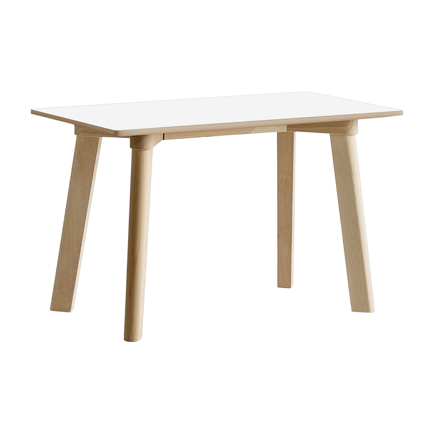 Bench in clay-white laminate and natural beech 75x35x45cm CPH deux 215 2. 0 - Hay