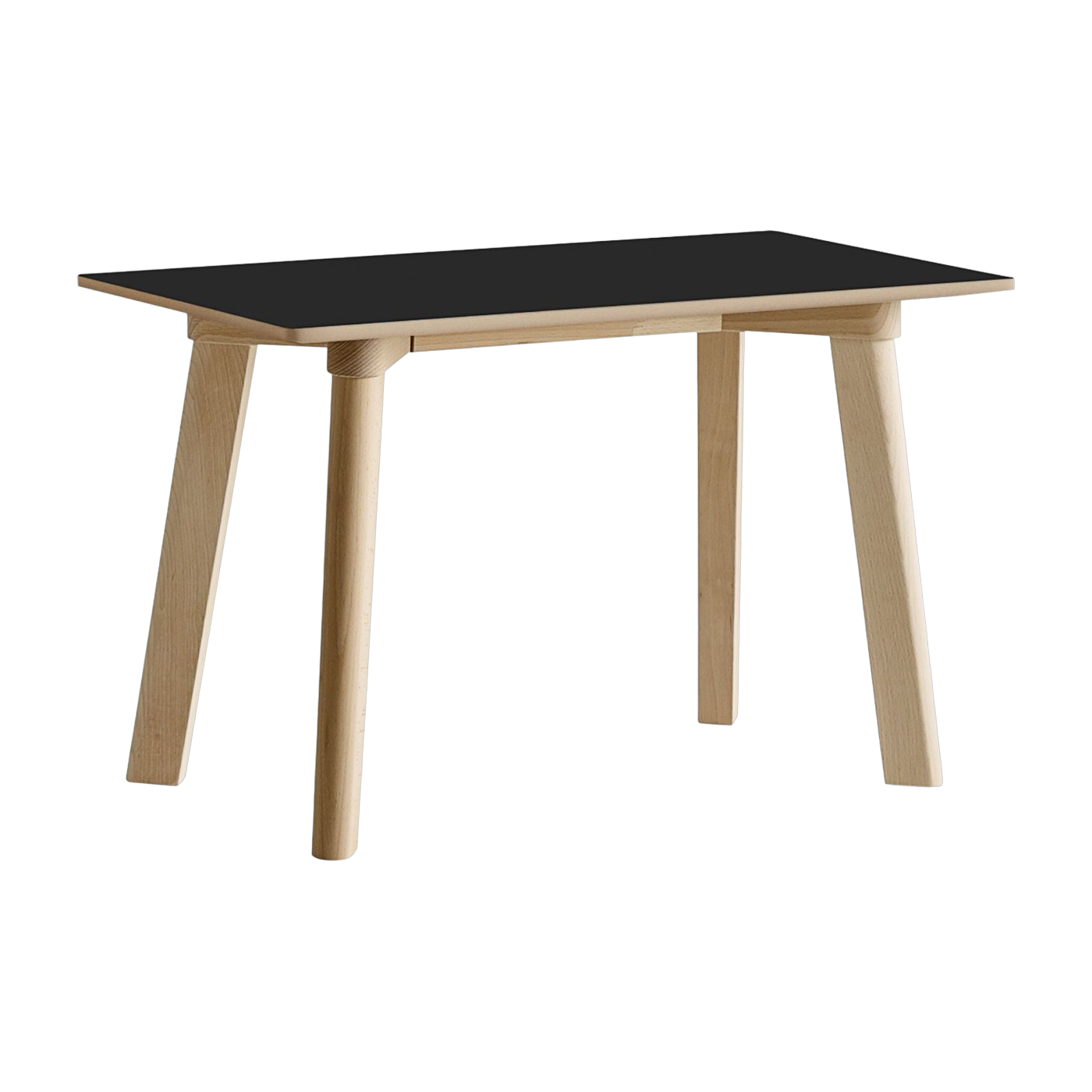 Bench in ink-black laminate and natural beech 75x35x45cm CPH deux 215 2. 0 - Hay