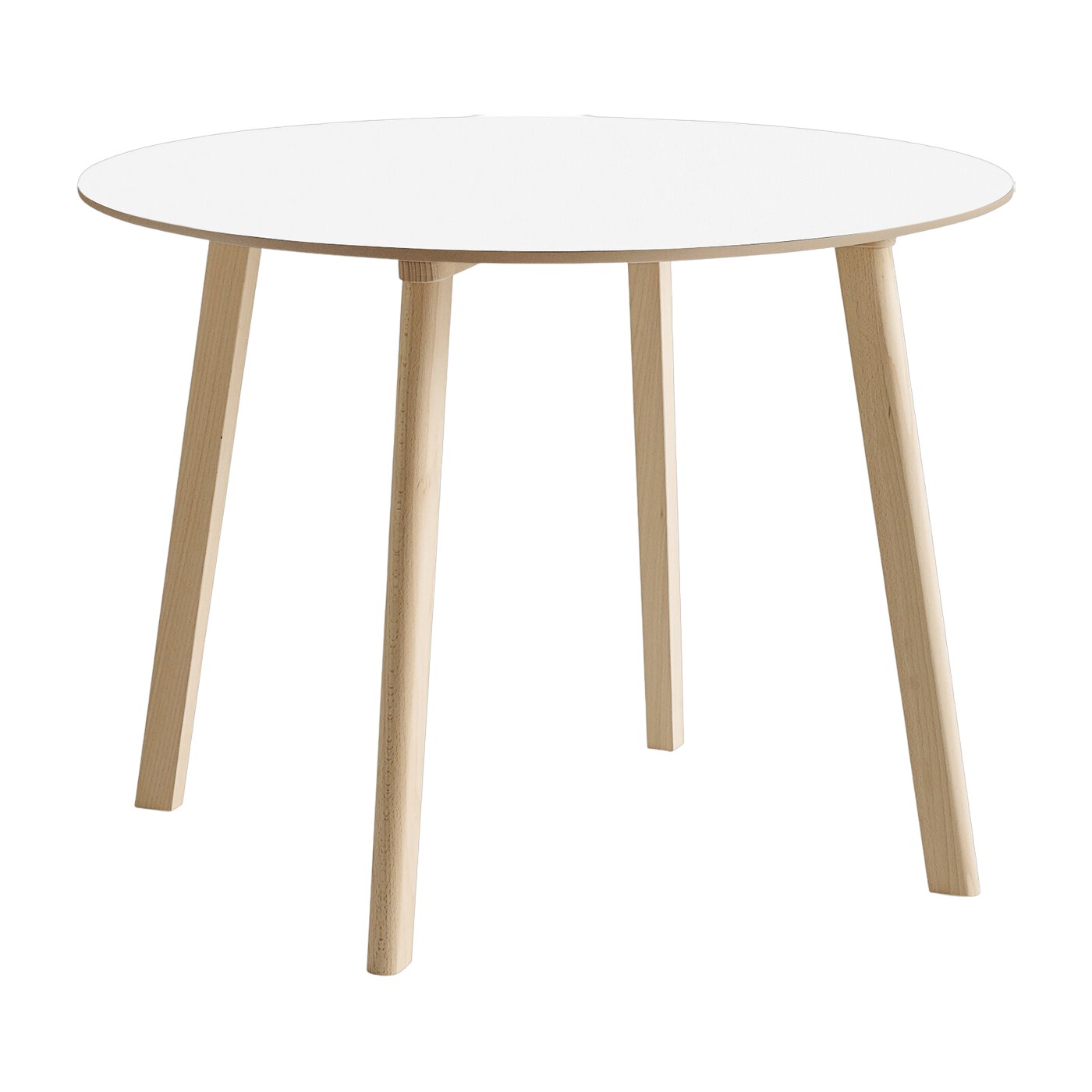ronde CPH Tavolo da pranzo in laminato bianco perla e faggio naturale 98x73cm deux 220 2. 0 - Hay