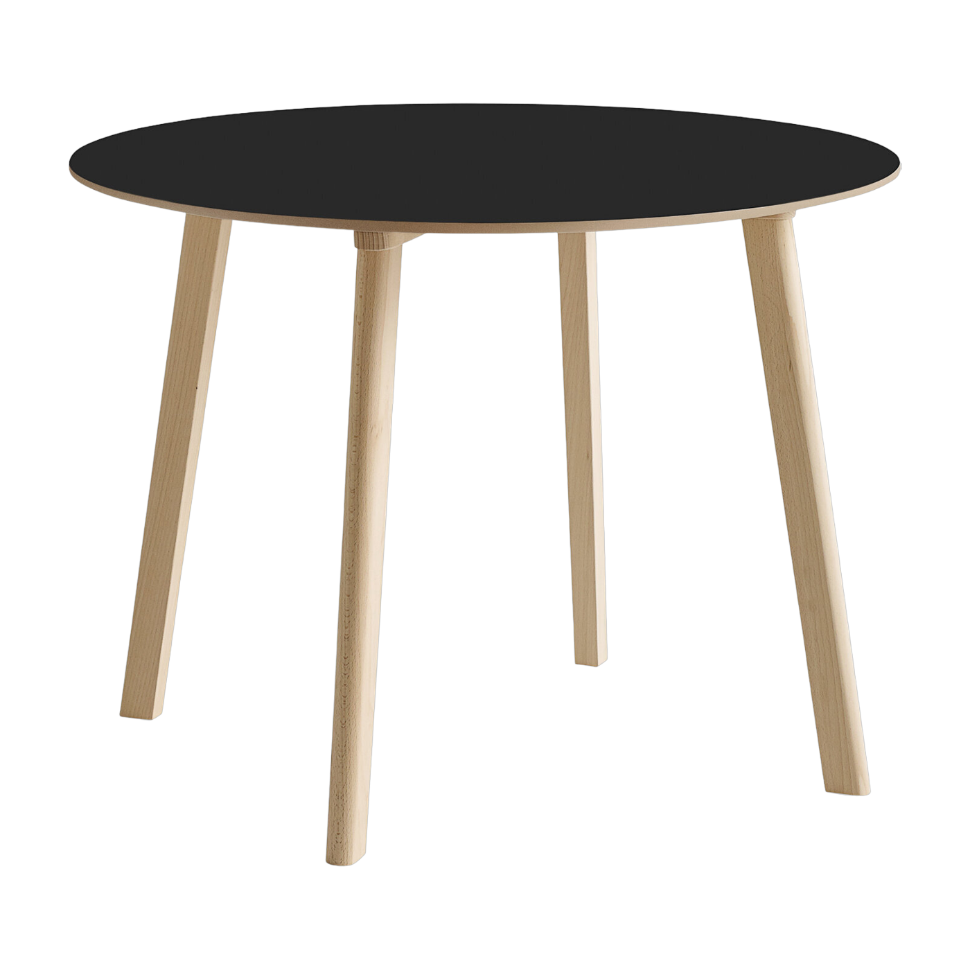 Esstisch ronde aus tintenschwarzem Schichtholz und natürlicher Buche 98x73cm CPH deux 220 2. 0 -. Hay