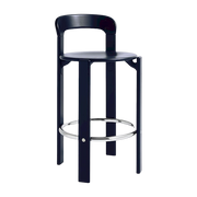 Dark blue lacquered beech bar chair 65cm Rey - Hay