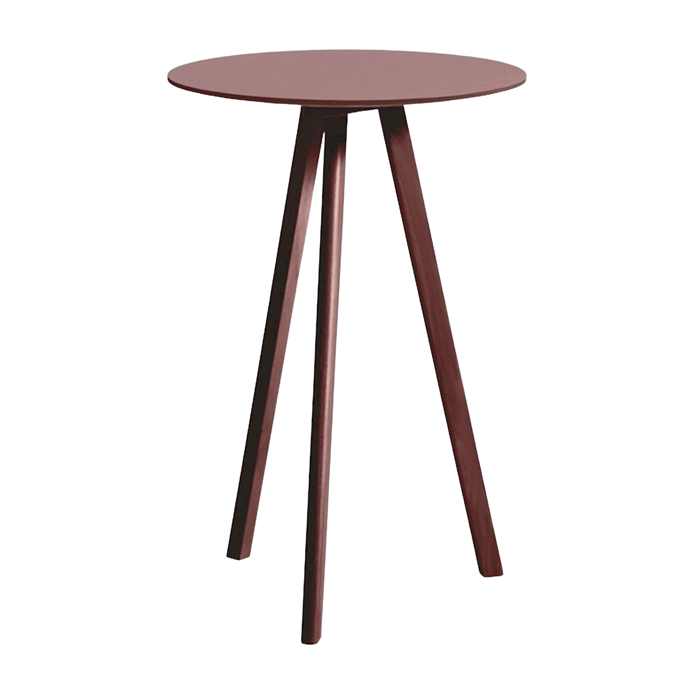 Hoher Bistrotisch ronde aus lackiertem Eichenholz und bordeauxrotem Linoleum 70x105cm CPH 20 2. 0 - -. Hay