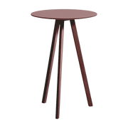 Table bistrot haute ronde en bois de chêne laqué et linoléum bordeaux 70x105cm CPH 20 2.0 - Hay