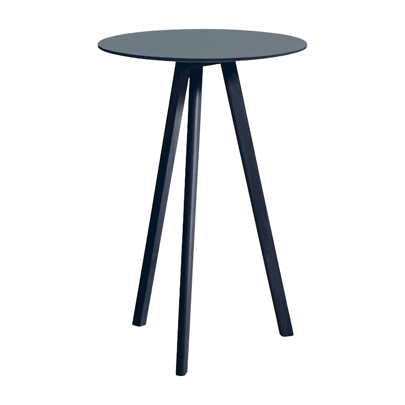 Hoher Bistrotisch ronde aus dunkelblauer Eiche und rauchblauem Linoleum 70x105cm CPH 20 2. 0 - Hay
