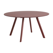 Table ronde en bois de chêne laqué et linoléum bordeaux 140x74cm CPH 25 2.0 - Hay