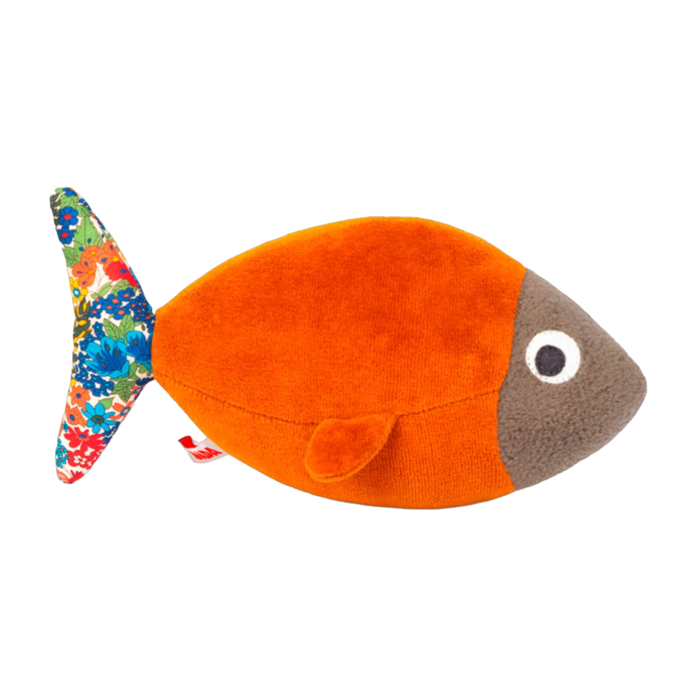Peluche poisson tabac et imprimé floral Louisette - Adada
