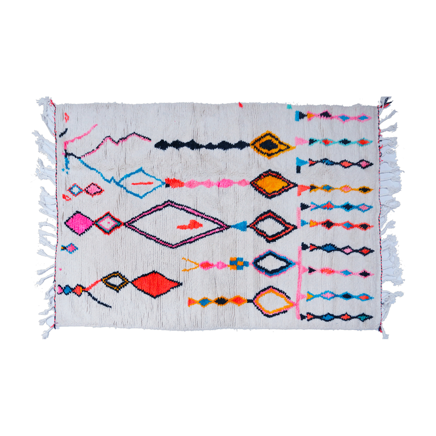 Tapis berbère en laine de mouton multicolore 300x200cm 1 - THEM