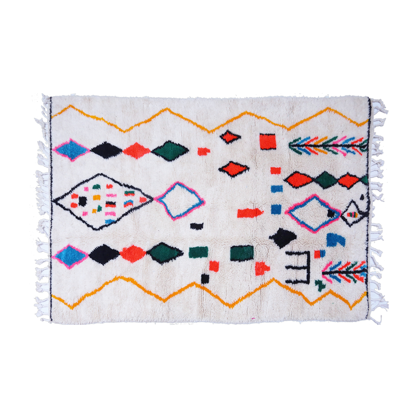 Tapis berbère en laine de mouton multicolore 300x200cm 2 - THEM