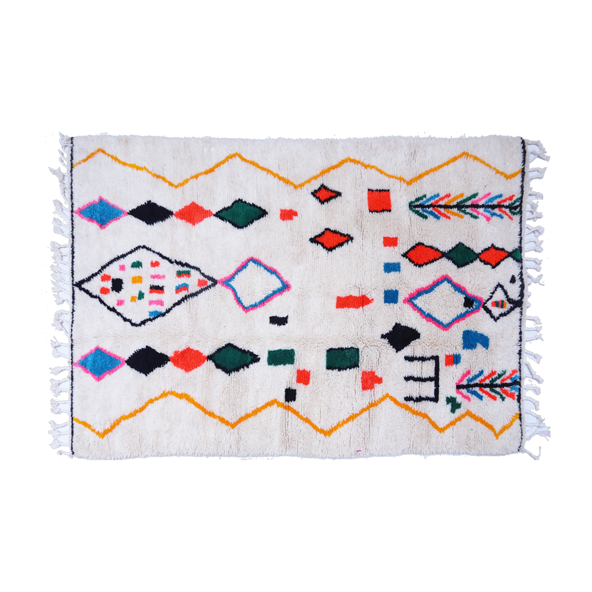 Tapis berbère en laine de mouton multicolore 230x150cm 2 - THEM