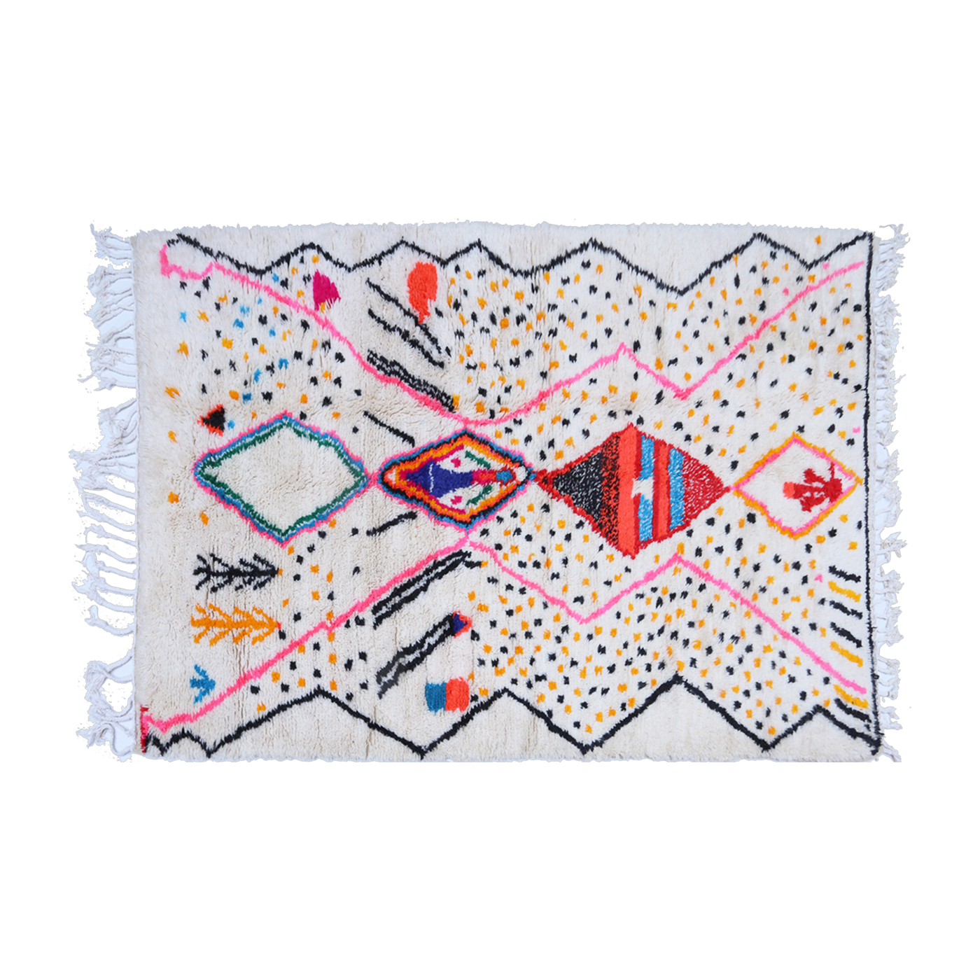 Tapis berbère en laine de mouton multicolore 300x200cm 3 - THEM