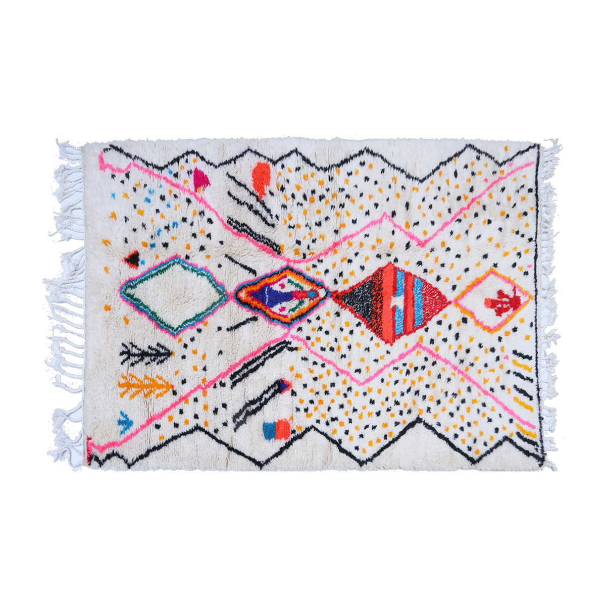 Tapis berbère en laine de mouton multicolore 250x150cm 3 - THEM