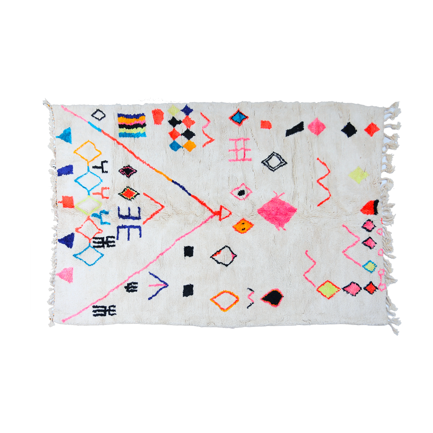 Tapis berbère en laine de mouton multicolore 300x200cm 6 - THEM