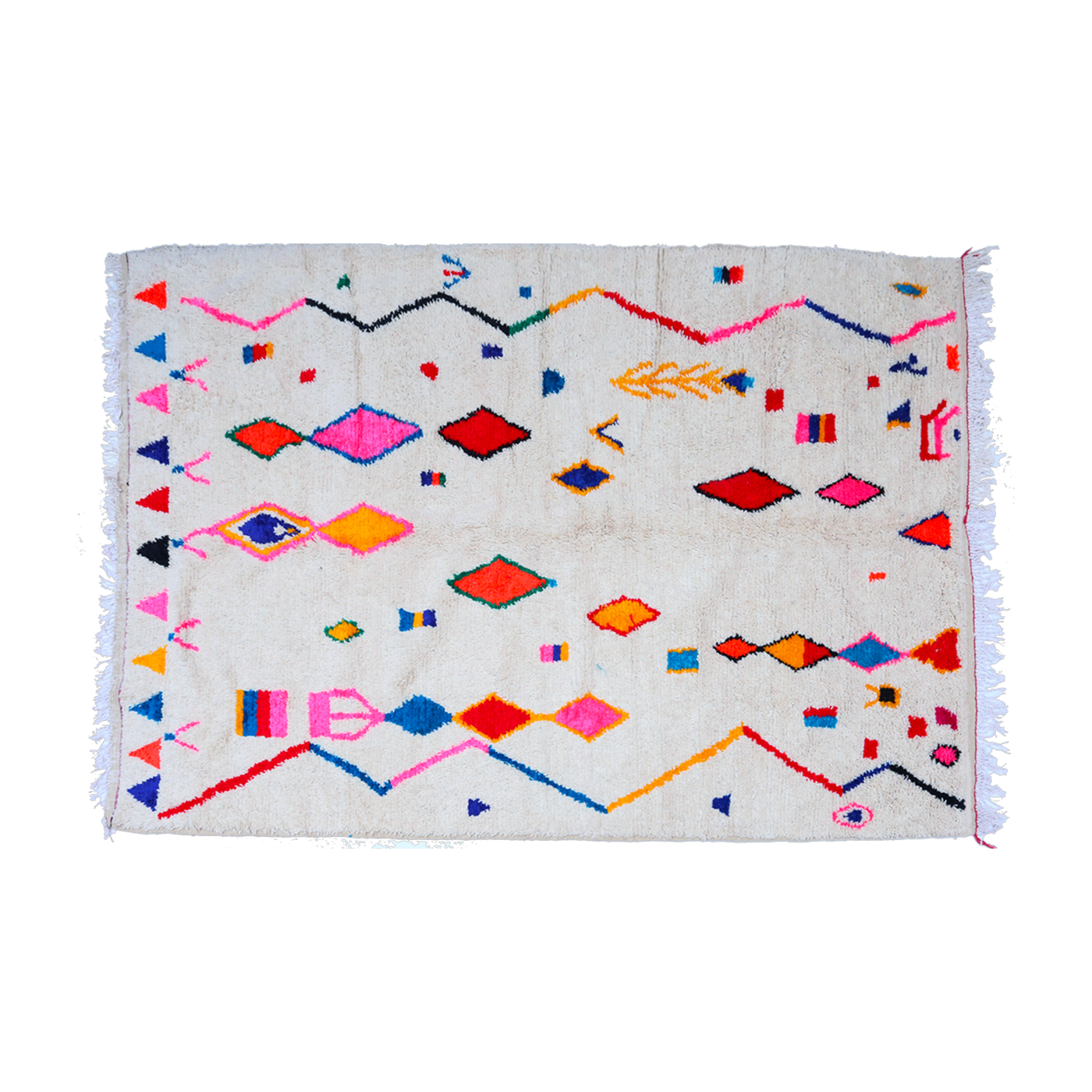 Tapis berbère en laine de mouton multicolore 250x150cm 8 - THEM