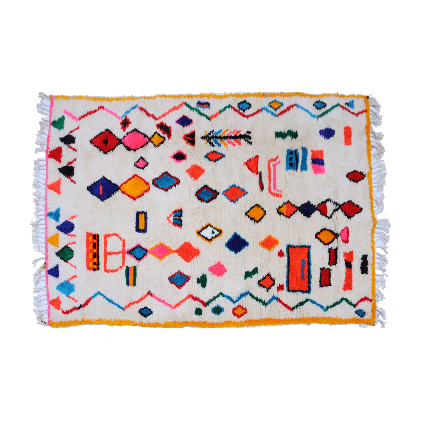 Tapis berbère en laine de mouton multicolore 300x200cm 11 - THEM
