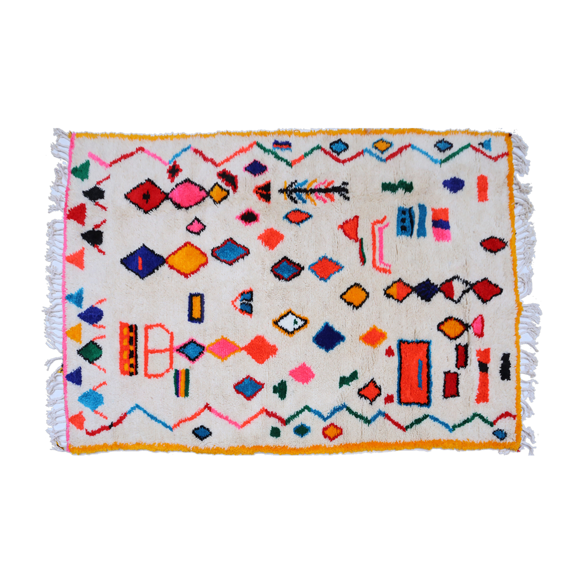 Tapis berbère en laine de mouton multicolore 250x150cm 11 - THEM