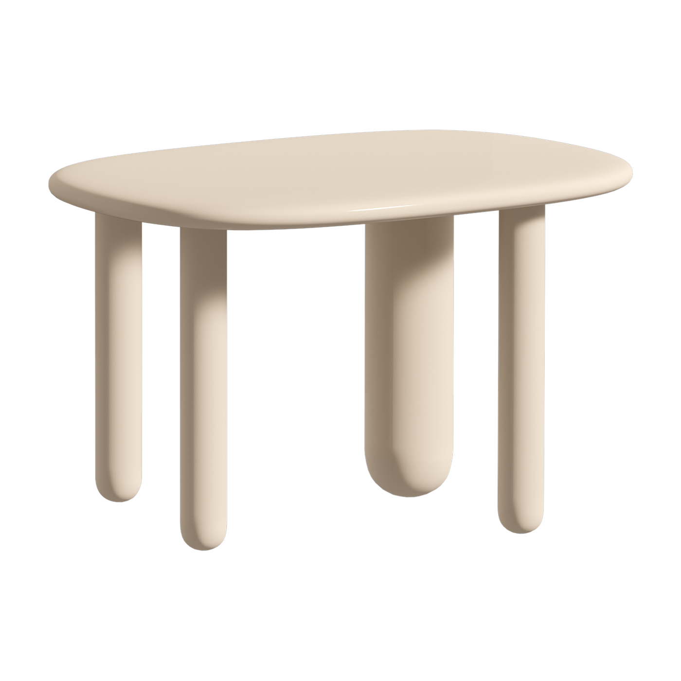 طاولة قهوة برجلين أربعة من MDF كريمي 40سم Tottori - Driade