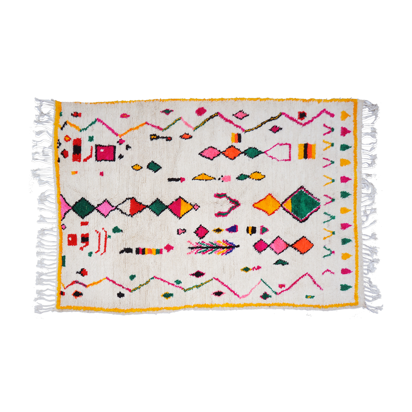 Carpet berbère in multicolored sheepswool 230x150cm 25 - THEM