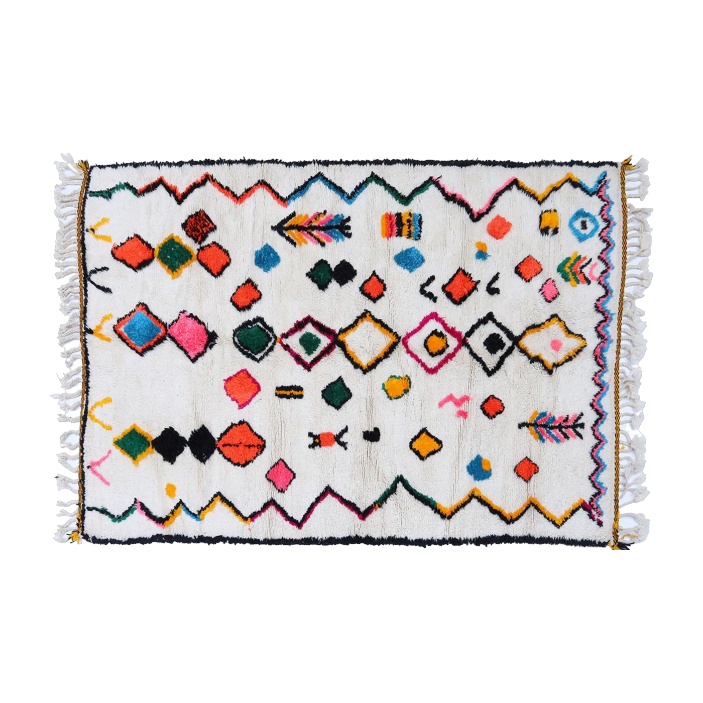 Carpet berbère in multicolored sheep wool 300x200cm 28 - THEM