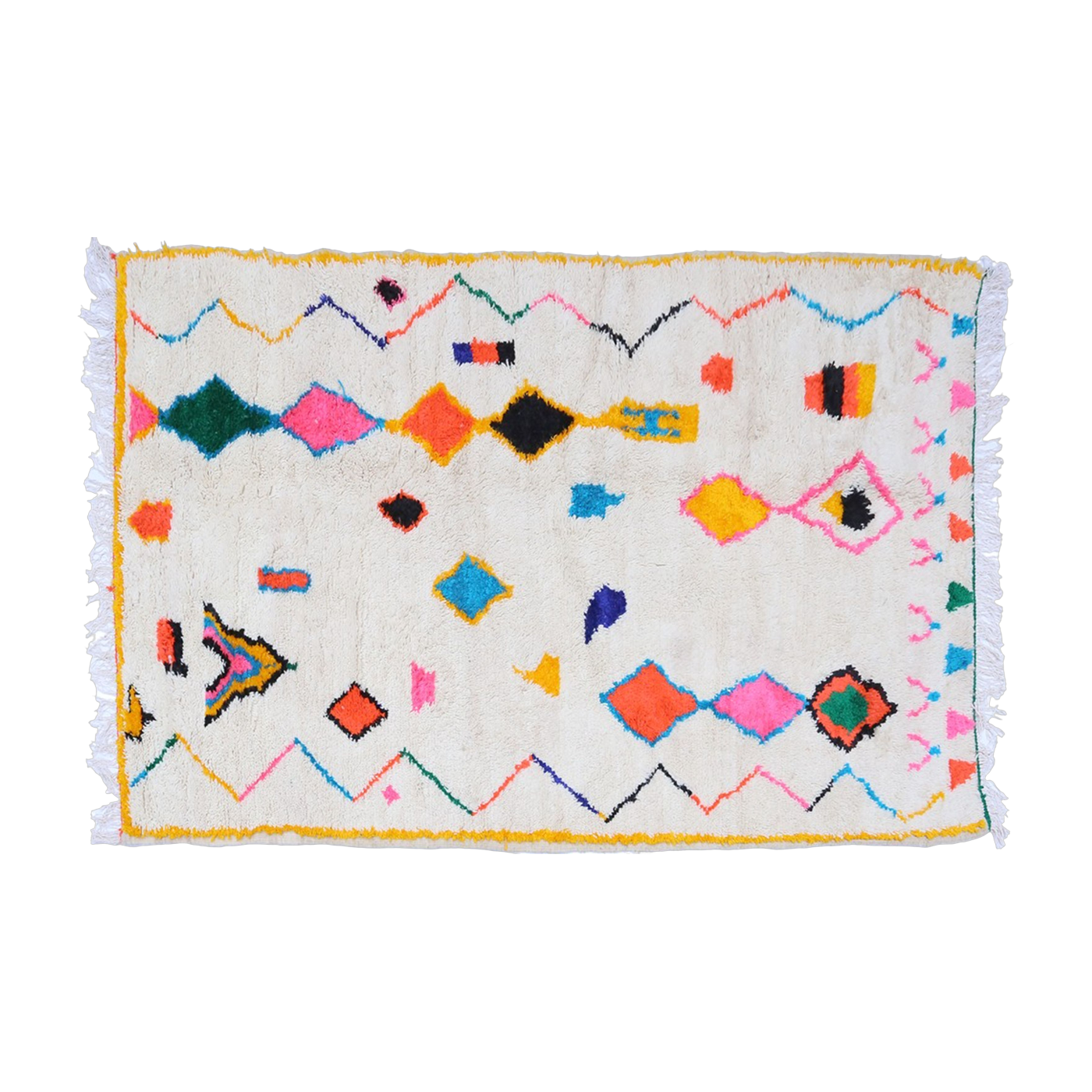 Carpet berbère in multicolored sheep wool 300x200cm 32 - THEM