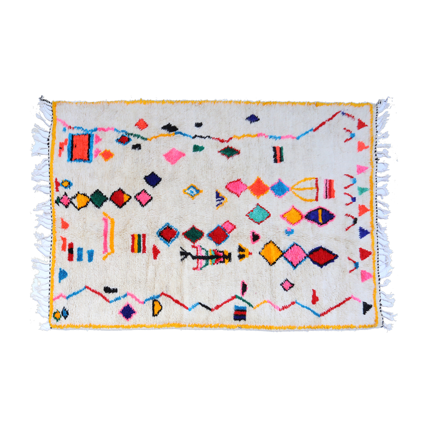 Carpet berbère in multicolored sheep's wool 300x200cm 33 - THEM