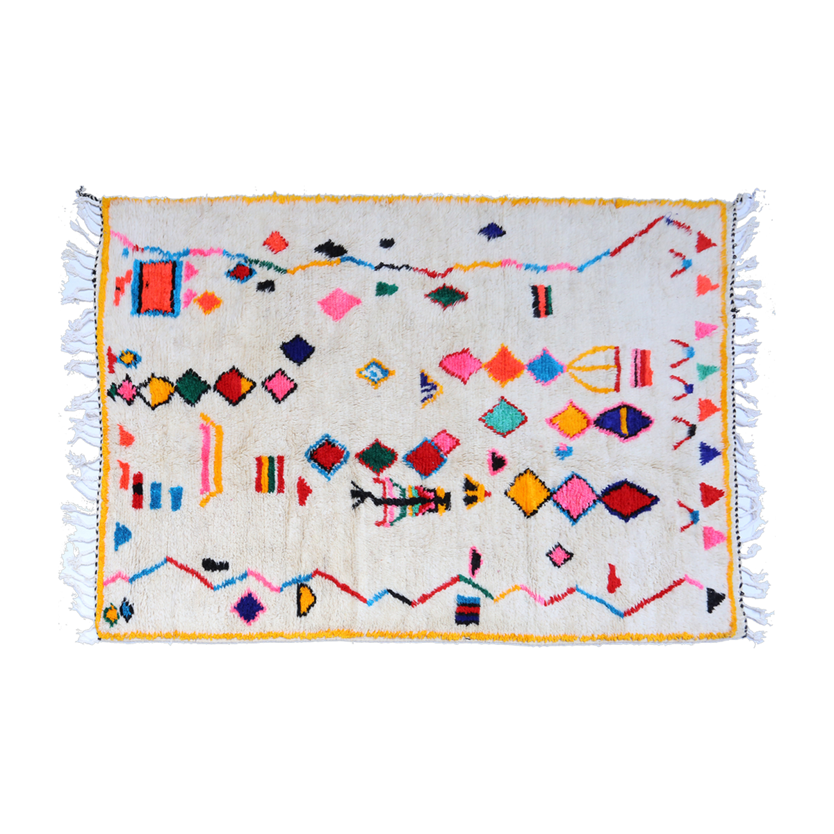 Carpet berbère in multicolored sheep's wool 250x150cm 33 - THEM