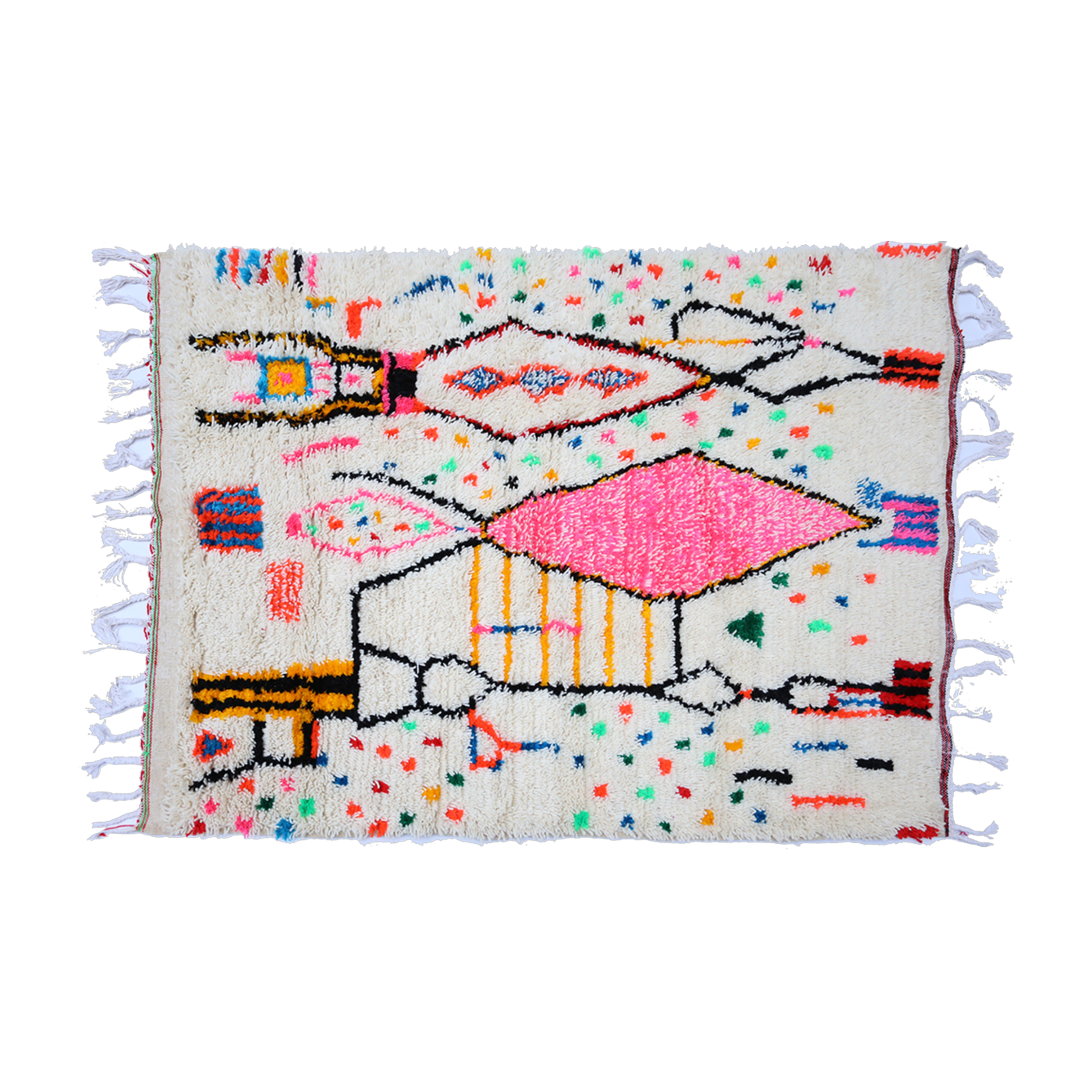 Carpet berbère in multicolored sheep wool 300x200cm 34 - THEM