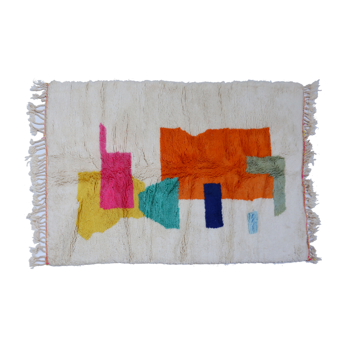 Carpet berbère in multicolor sheep wool 230x150cm 36 - THEM