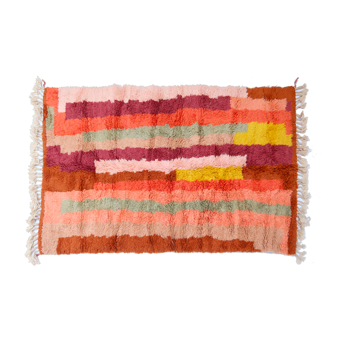 Carpet berbère in multicolored sheep's wool 250x150cm 39 - THEM