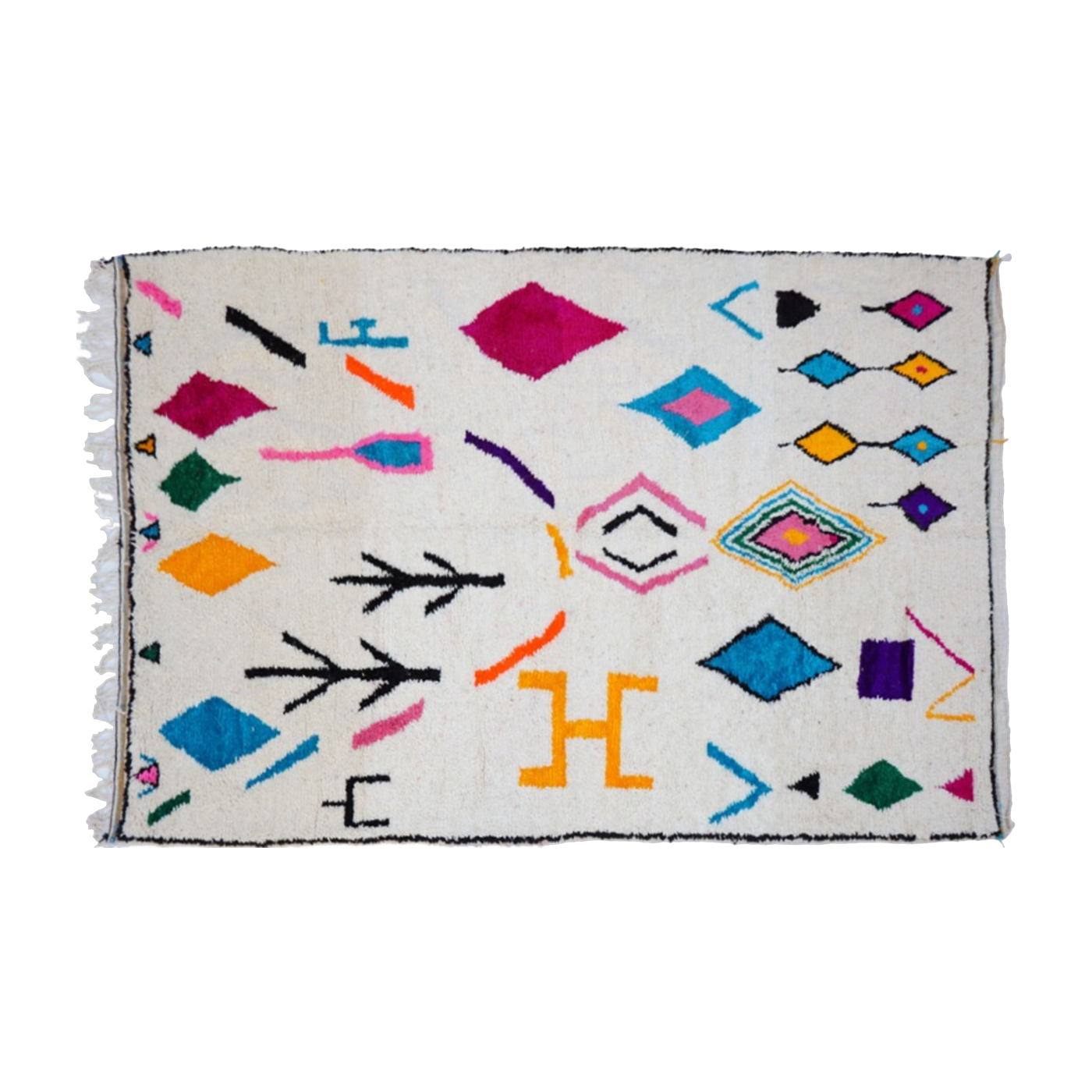 Carpet berbère in multicolored sheep wool 300x200cm 40 - THEM