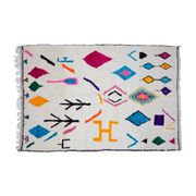 Carpet berbère in multicolored sheep wool 230x150cm 40 - - - - - - - -. THEM