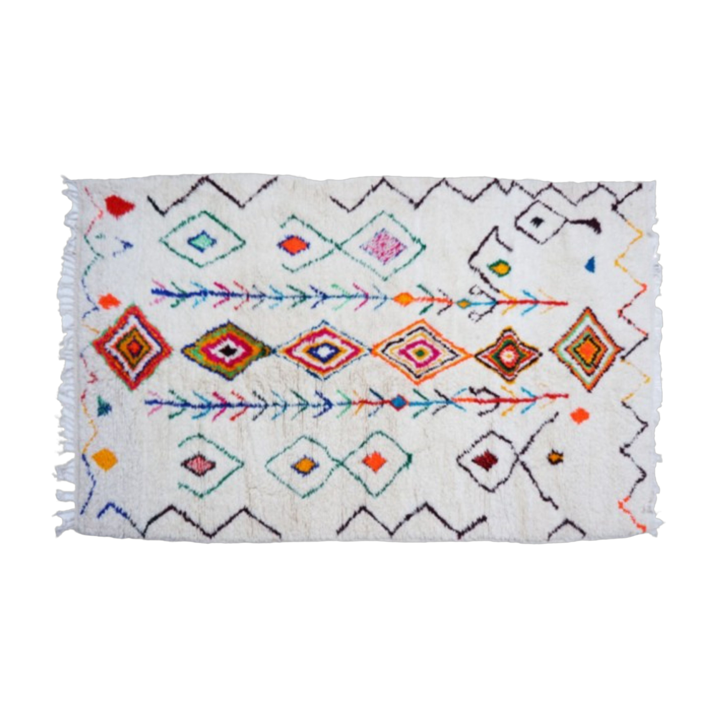 Carpet berbère in multicolored sheep's wool 250x150cm 45 - THEM