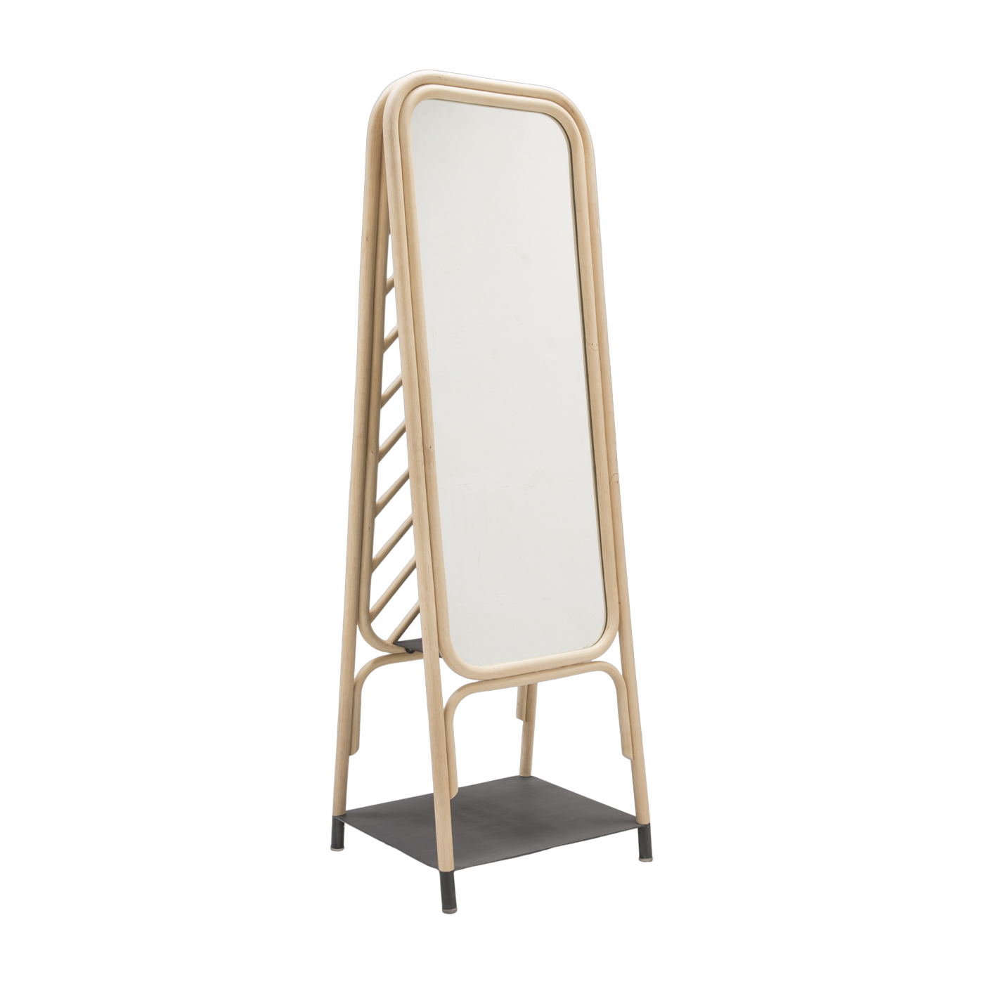 Free-standing mirror in rotin 163cm Panô - ORCHID EDITION