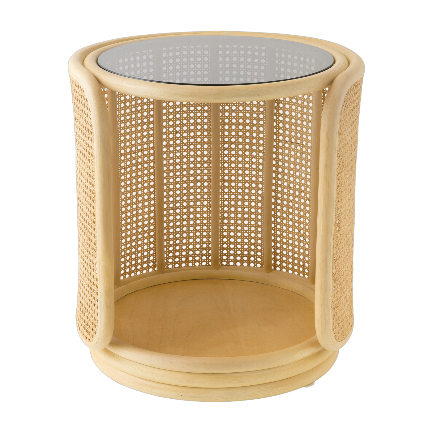 Table de chevet en rotin 50cm Tambourin - ORCHID EDITION