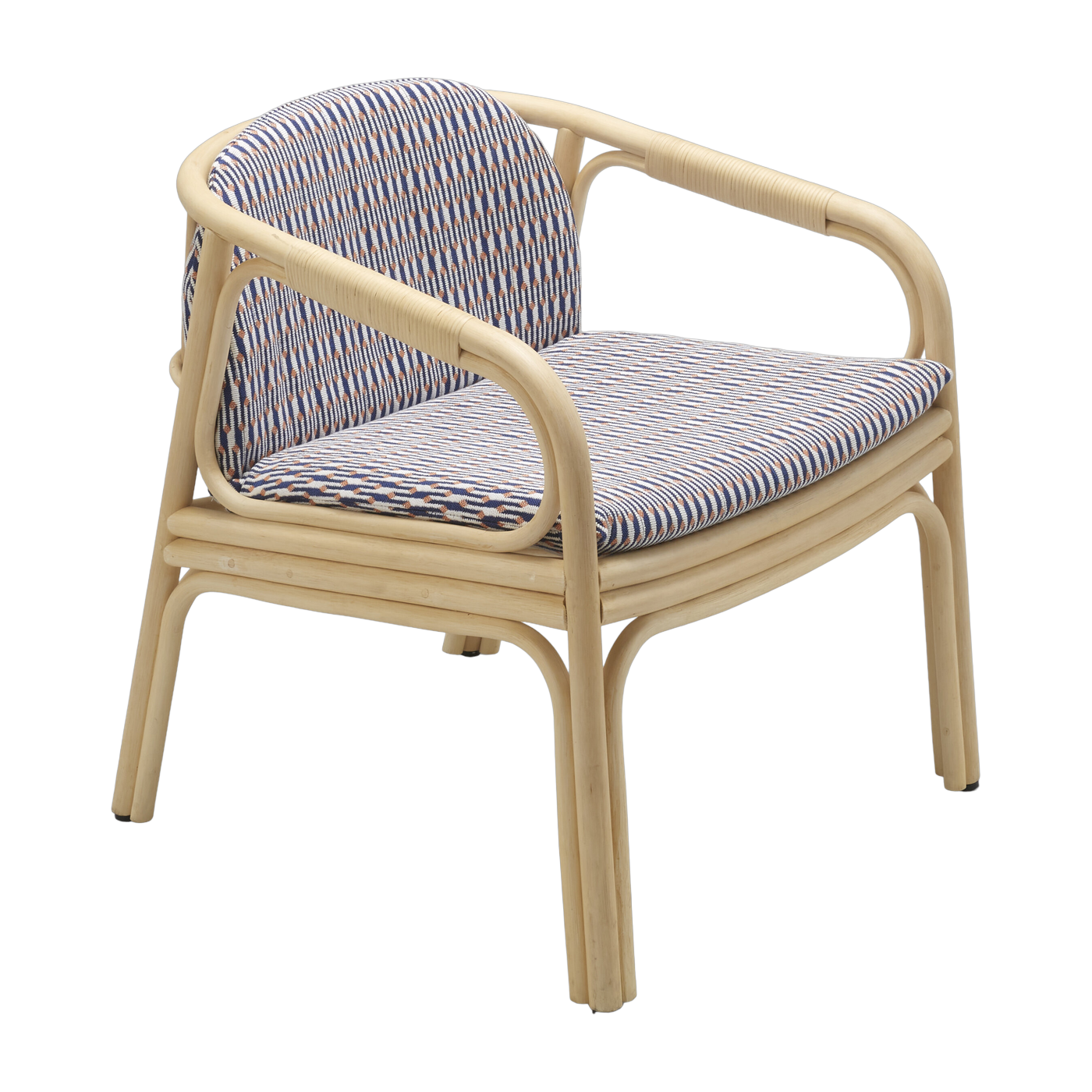 rotin Sillón en marquetería asiento de tela 70x61cm Hublot - ORCHID EDITION