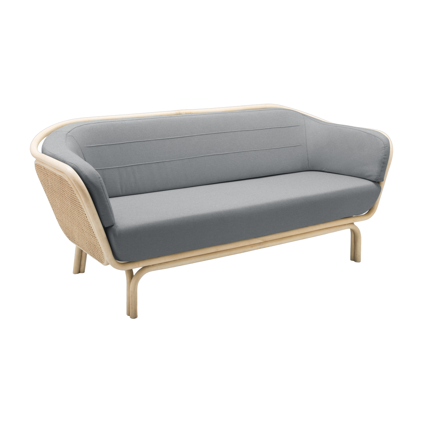 Sofa rotin and cannage grey medley 190cm Bôa - ORCHID EDITION