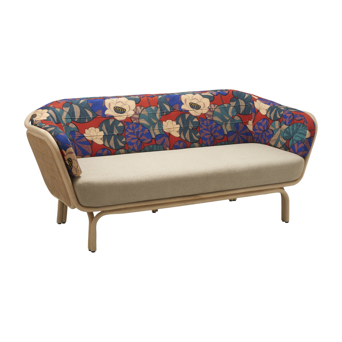 Sofa rotin and cannage idris and beige 190cm Bôa - ORCHID EDITION