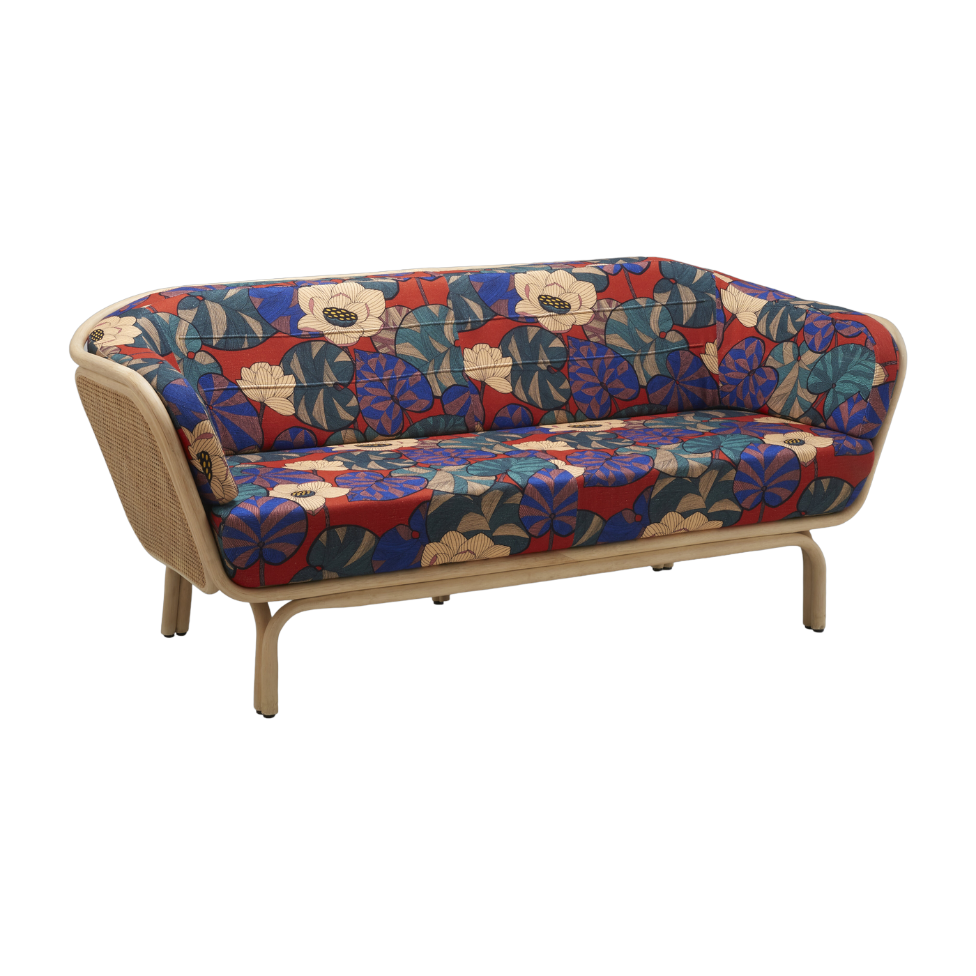 Sofa rotin and cannage idris 190cm Bôa - ORCHID EDITION