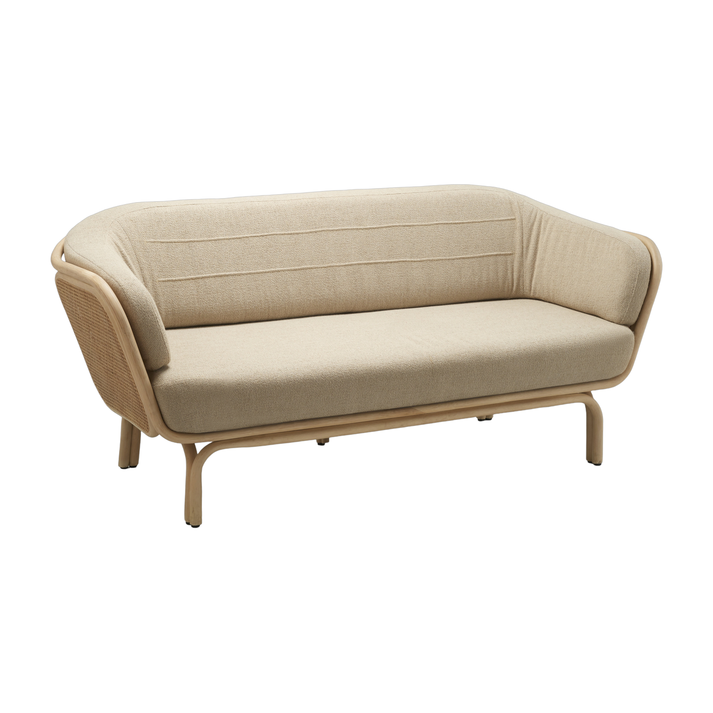 Sofa rotin and cannage beige brema 190cm Bôa - ORCHID EDITION