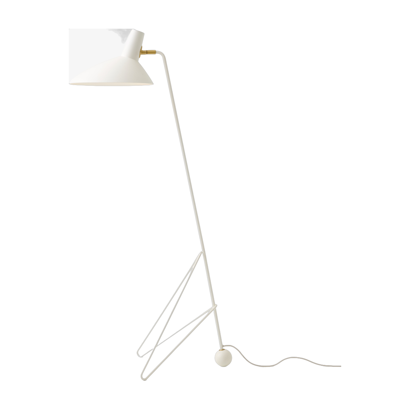 White lacquered aluminum floor lamp mat 134cm Tripod HM8 - &tradition