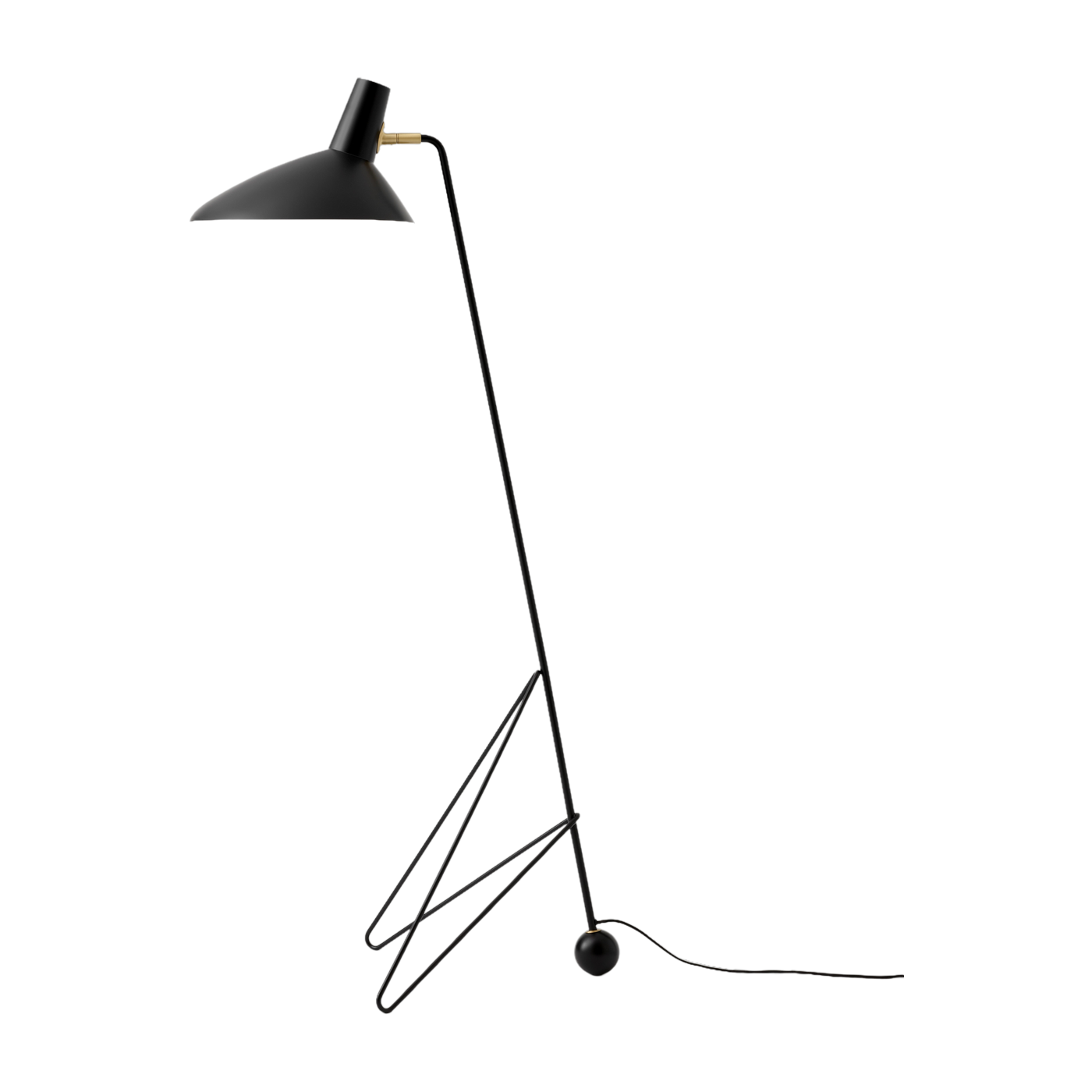 Stehleuchte aus schwarz lackiertem Aluminium mat 134cm Tripod HM8 - &tradition