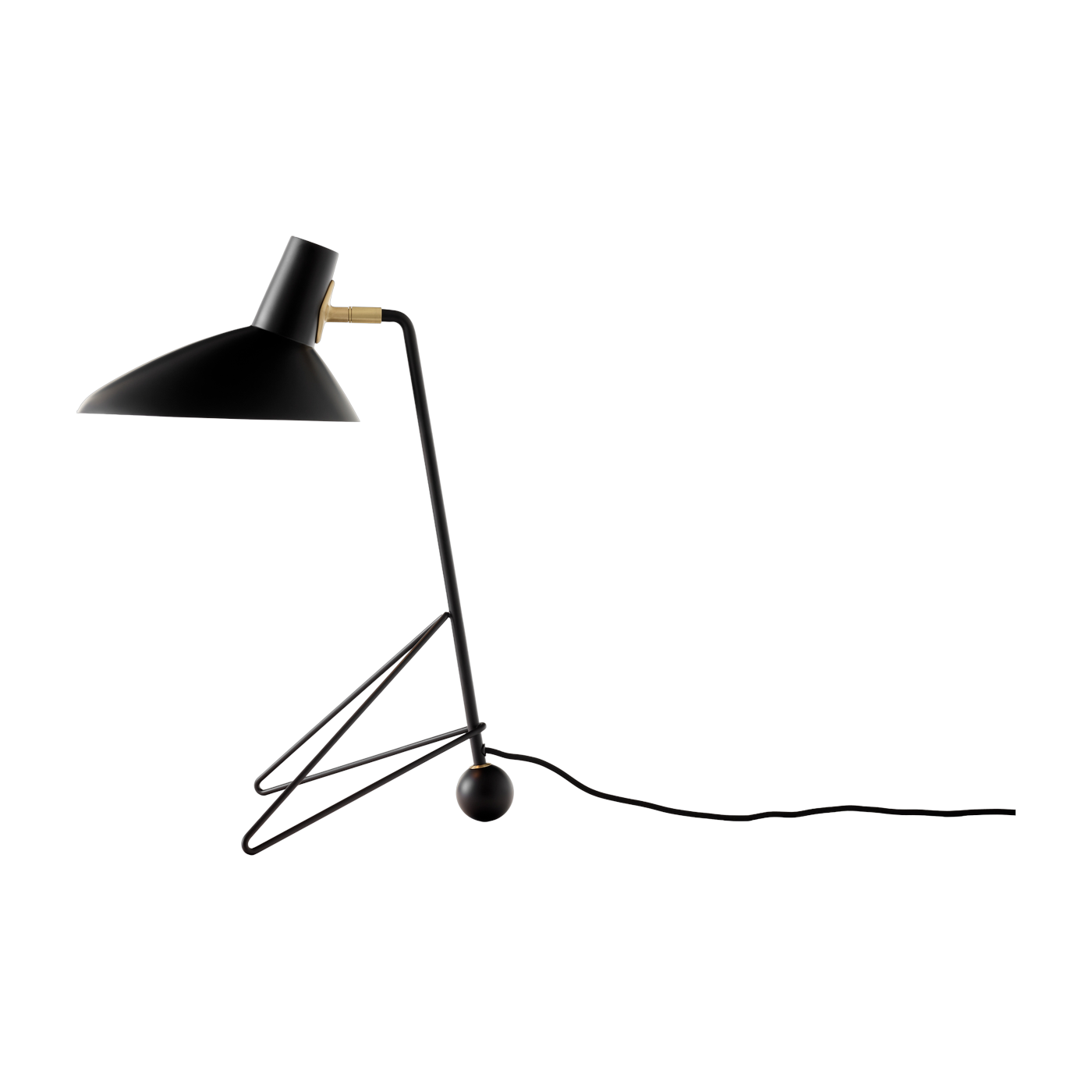Black lacquered aluminum table lamp mat 45x26x32cm Tripod HM9 - &tradition