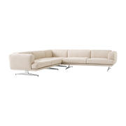Sofa d' angle mit Stoffbezug cifrado 221 und polierten Aluminiumfüßen 280cm Inland AV41 - &tradition
