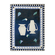 Colcha de algodón orgánico azul noche 130 x 180 cm Momento JH46 - &tradition