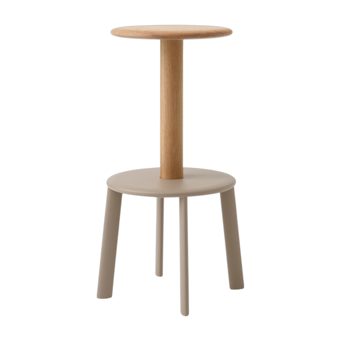 Tabouret de bar en chêne et gris beige 75cm Massif AV40 - &tradition
