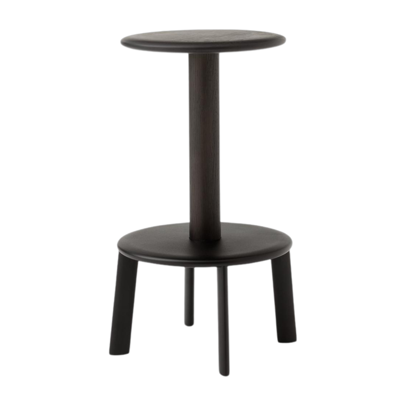 Tabouret de bar en chêne teinté foncé et noir chaleureux 65cm Massif AV39 - &tradition